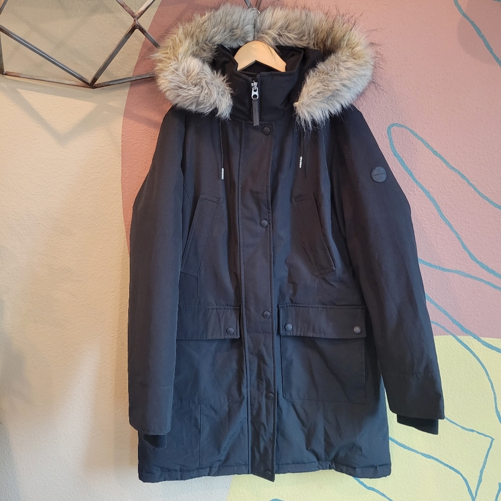 Andrew Marc Faux Fur Hooded Warm Jacket Medium